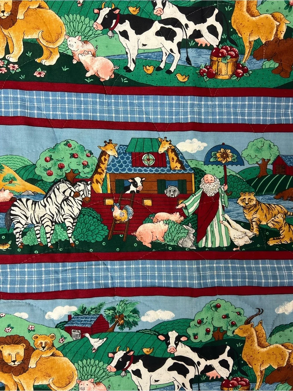 Handmade Noah’s Ark crib quilt